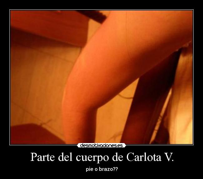Parte del cuerpo de Carlota V. - pie o brazo??
