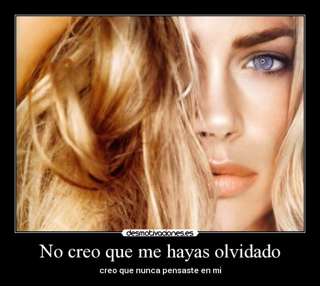 No creo que me hayas olvidado - creo que nunca pensaste en mi