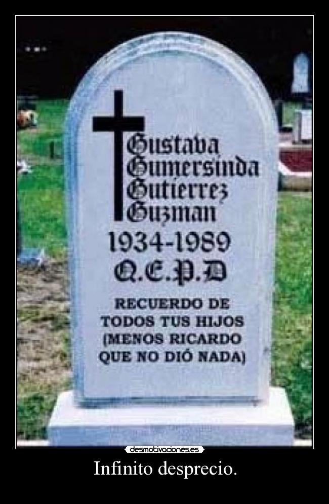 Infinito desprecio. -