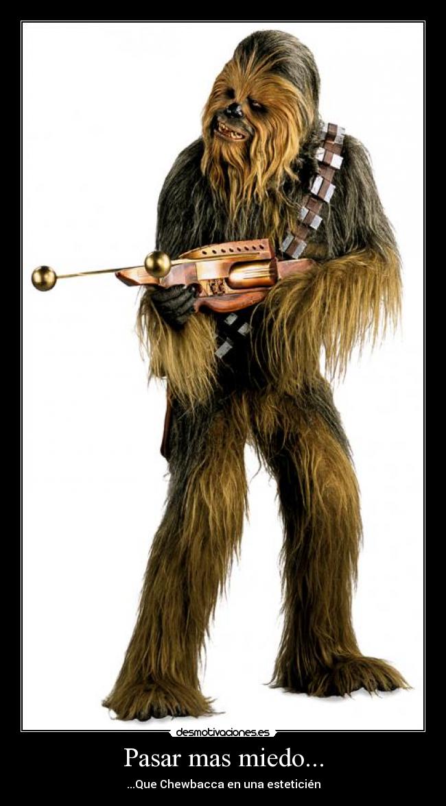 Pasar mas miedo... - ...Que Chewbacca en una esteticién