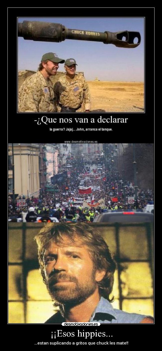 ¡¡Esos hippies... - ...estan suplicando a gritos que chuck les mate!!