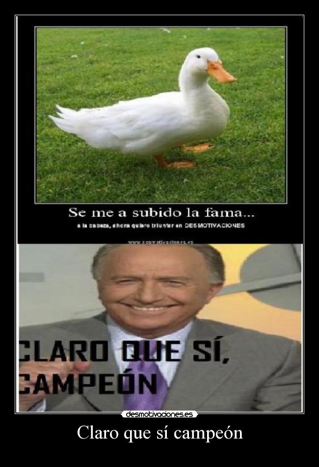 Claro que sí campeón -