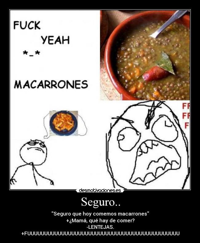 carteles comida lentejas macarrones desmotivaciones