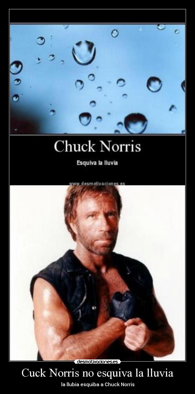 Cuck Norris no esquiva la lluvia - la llubia esquiba a Chuck Norris