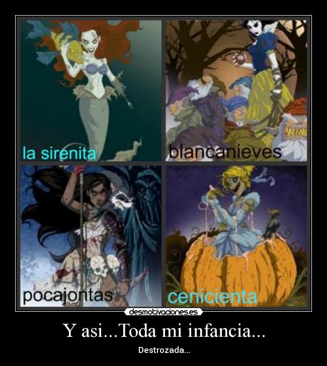 carteles infancia princesas desmotivaciones