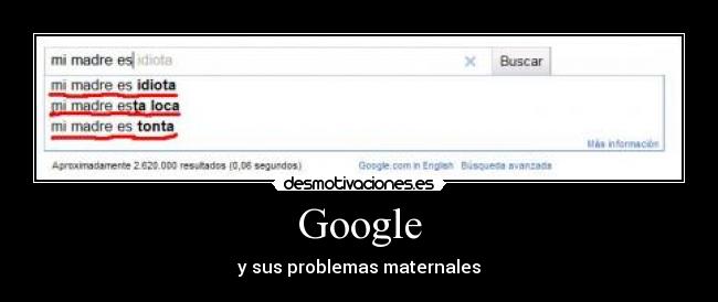 Google - y sus problemas maternales