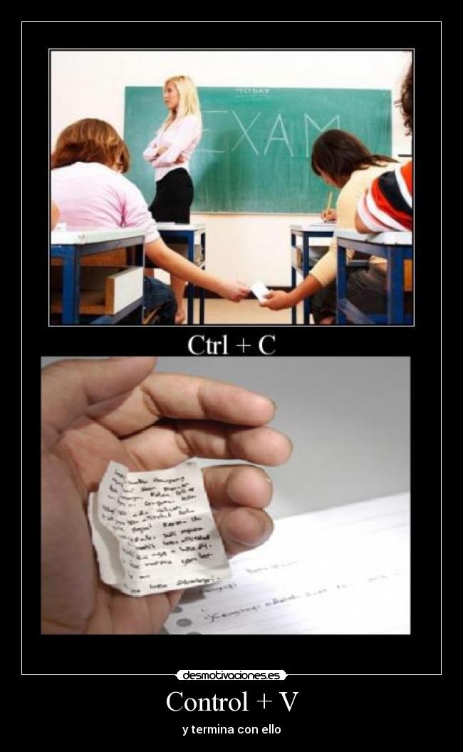 carteles examen maestra copia chuletas desmotivaciones