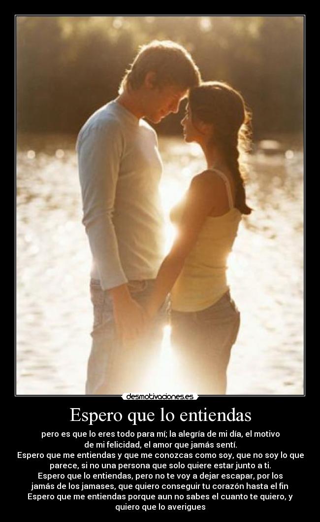 Espero que lo entiendas -