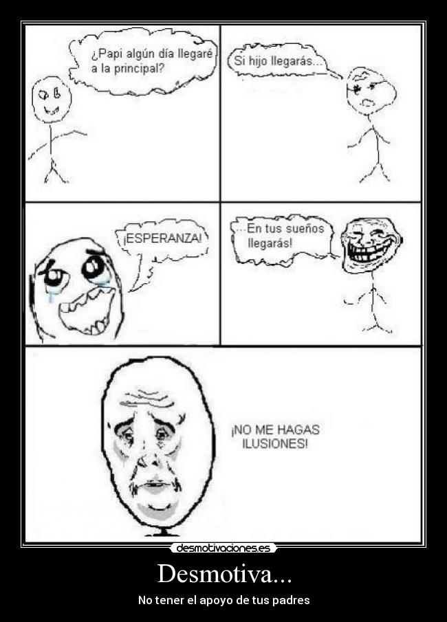 Desmotiva... - No tener el apoyo de tus padres