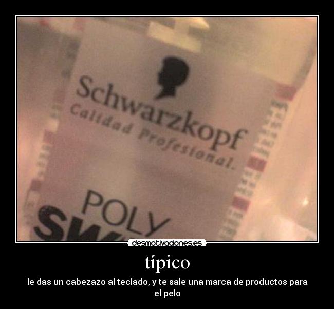 típico - le das un cabezazo al teclado, y te sale una marca de productos para el pelo