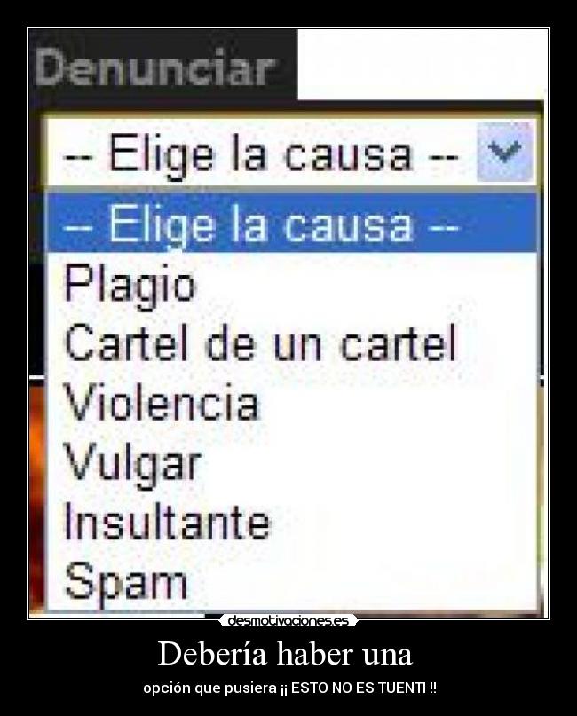 Debería haber una -