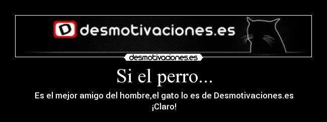 Si el perro... - Es el mejor amigo del hombre,el gato lo es de Desmotivaciones.es
¡Claro!