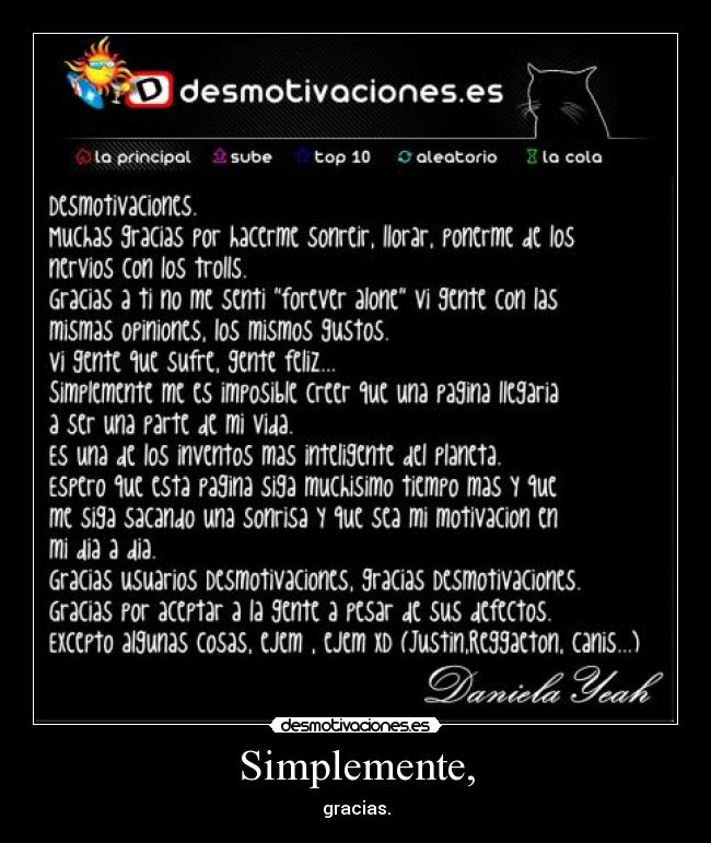 Simplemente, - gracias.