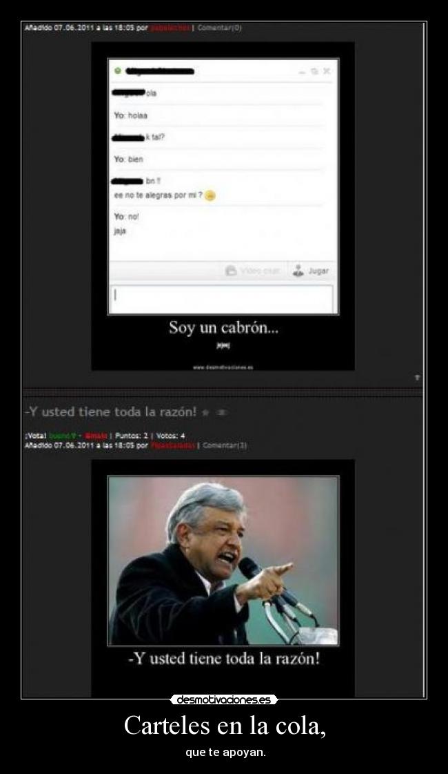 Carteles en la cola, -