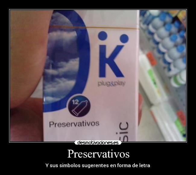 Preservativos - Y sus simbolos sugerentes en forma de letra