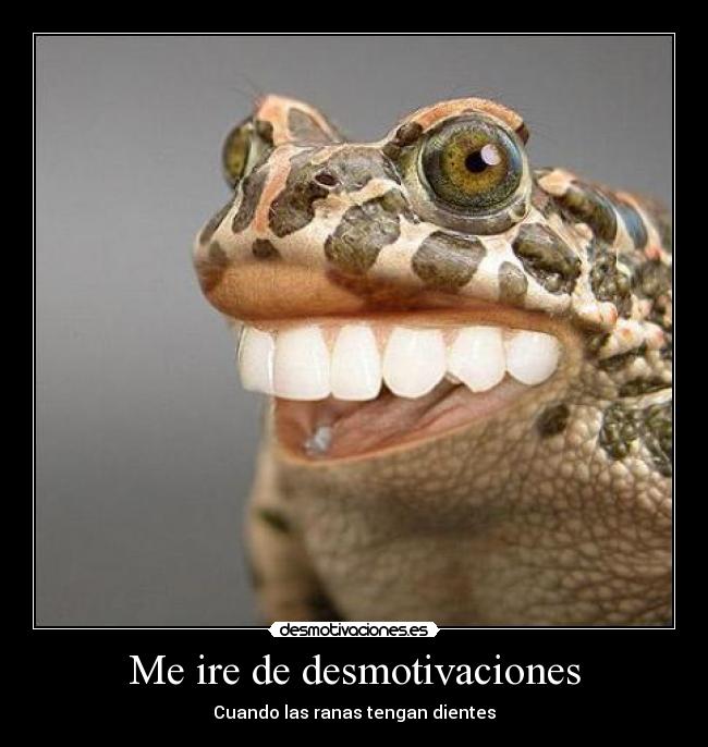 Me ire de desmotivaciones - Cuando las ranas tengan dientes