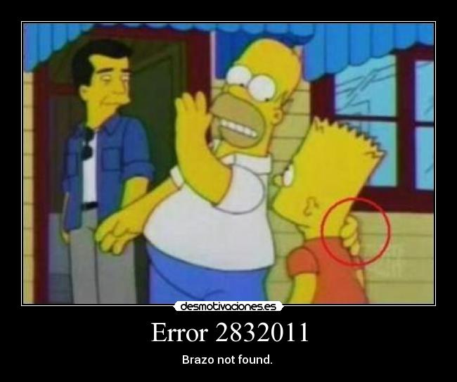 Error 2832011 - Brazo not found. 