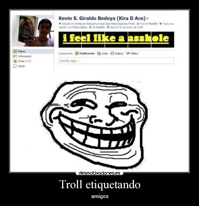 Troll etiquetando - amigos