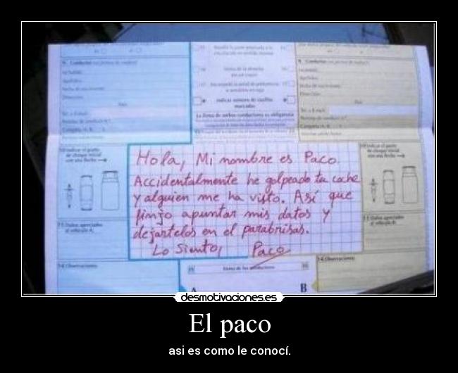 El paco - asi es como le conocí.