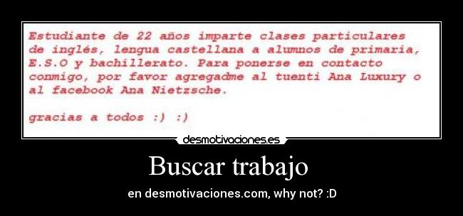 Buscar trabajo - en desmotivaciones.com, why not? :D