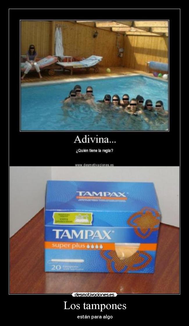 carteles tampax piscina tampon desmotivaciones