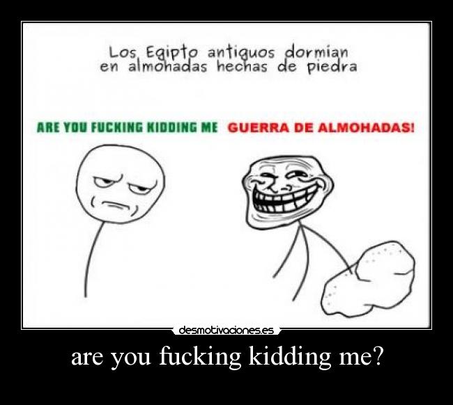 are you fucking kidding me? - 