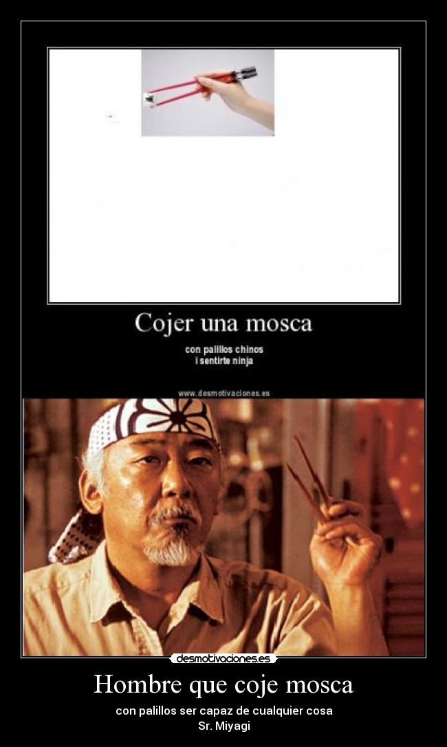 Hombre que coje mosca - con palillos ser capaz de cualquier cosa
Sr. Miyagi