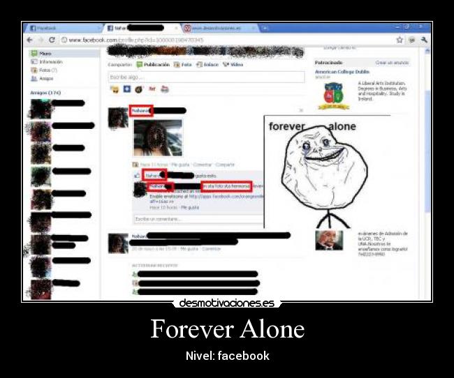Forever Alone - Nivel: facebook