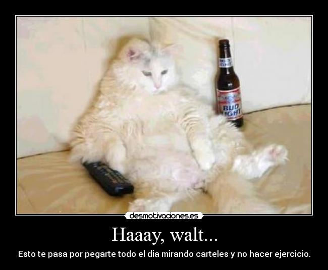 Haaay, walt... - Esto te pasa por pegarte todo el dia mirando carteles y no hacer ejercicio.