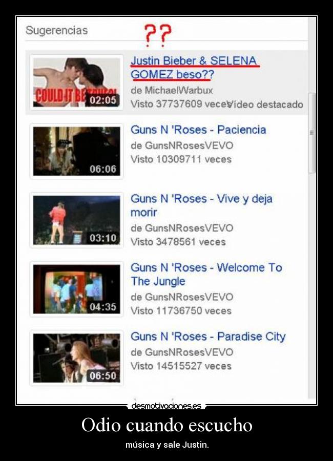 Odio cuando escucho - 