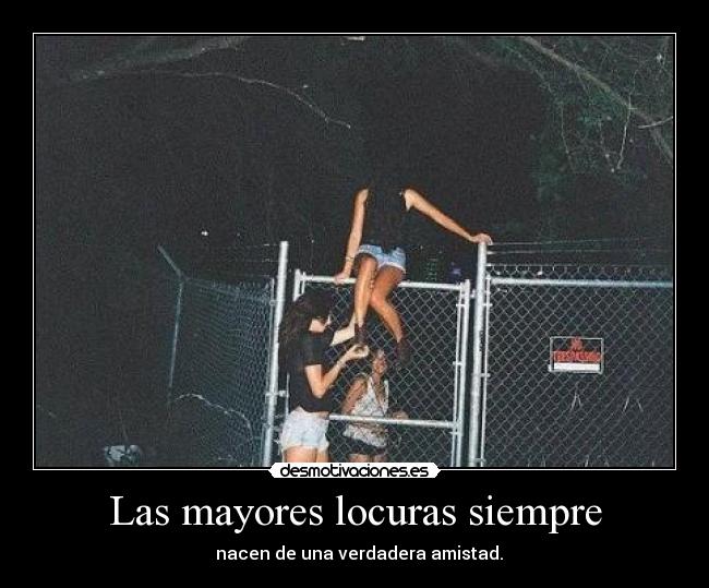 Las mayores locuras siempre -   nacen de una verdadera amistad.