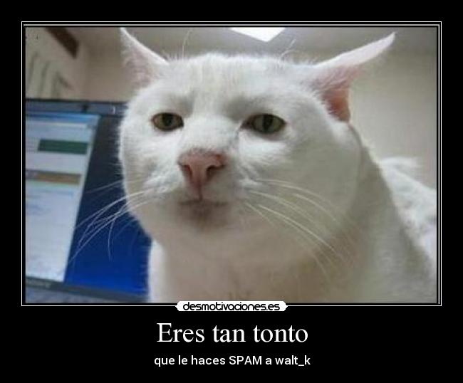 Eres tan tonto - que le haces SPAM a walt_k