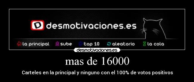 mas de 16000 - Carteles en la principal y ninguno con el 100% de votos positivos