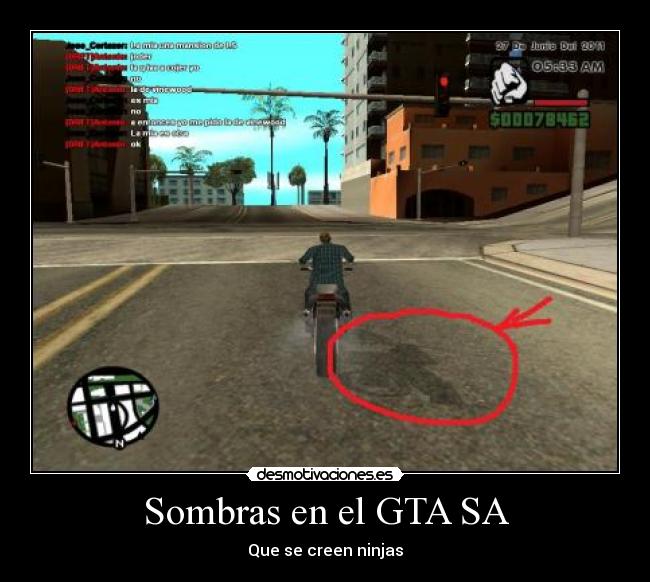 Sombras en el GTA SA - Que se creen ninjas