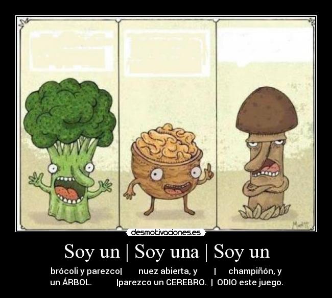 carteles brocoli nuez seta champinon pene desmotivaciones