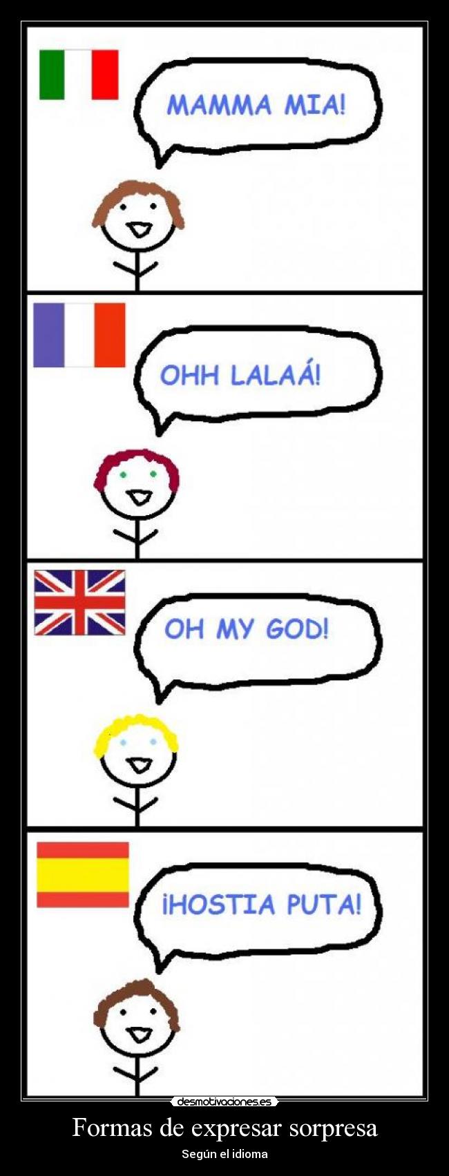 Formas de expresar sorpresa - Según el idioma