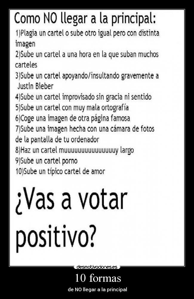 10 formas - de NO llegar a la principal