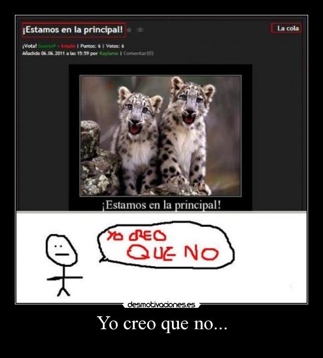 Yo creo que no... -