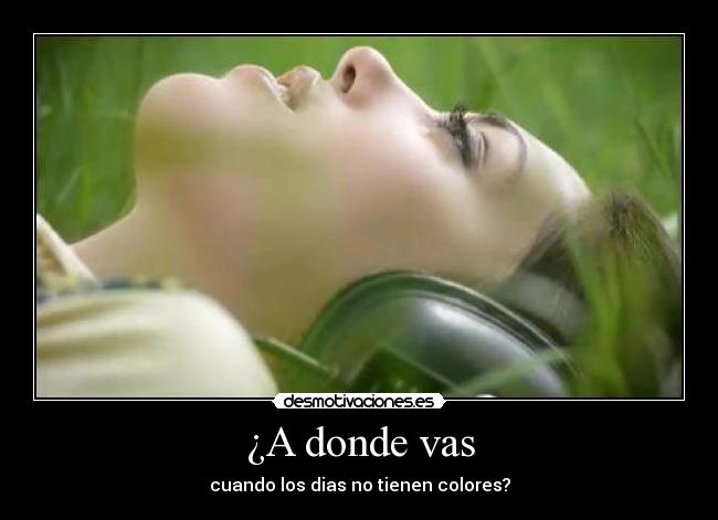 ¿A donde vas - cuando los dias no tienen colores?