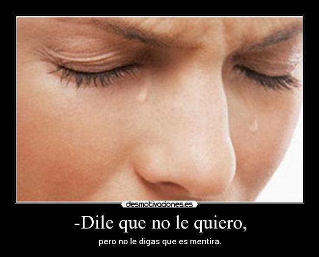-Dile que no le quiero, -
