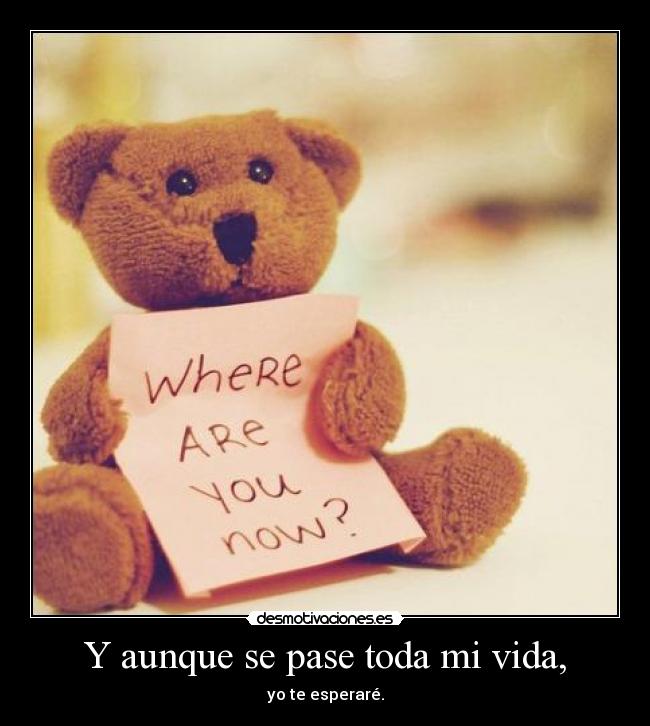 Y aunque se pase toda mi vida, - yo te esperaré.