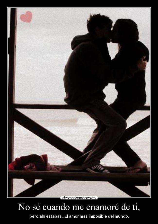 No sé cuando me enamoré de ti, - pero ahí estabas...El amor más imposible del mundo.