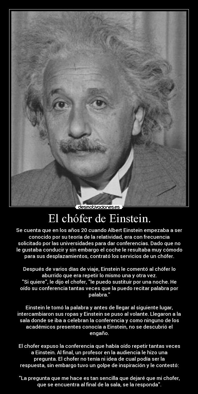 carteles einstein chofer coche desmotivaciones