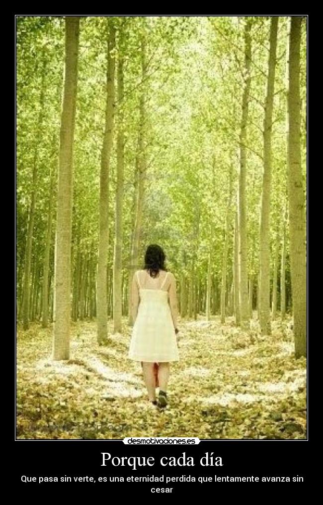 Porque cada día - Que pasa sin verte, es una eternidad perdida que lentamente avanza sin cesar