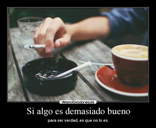 Si algo es demasiado bueno - para ser verdad, es que no lo es.