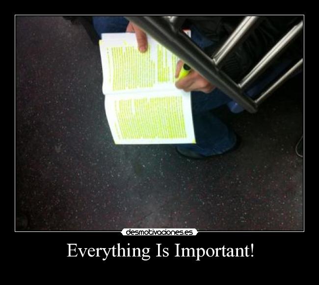 Everything Is Important! - 