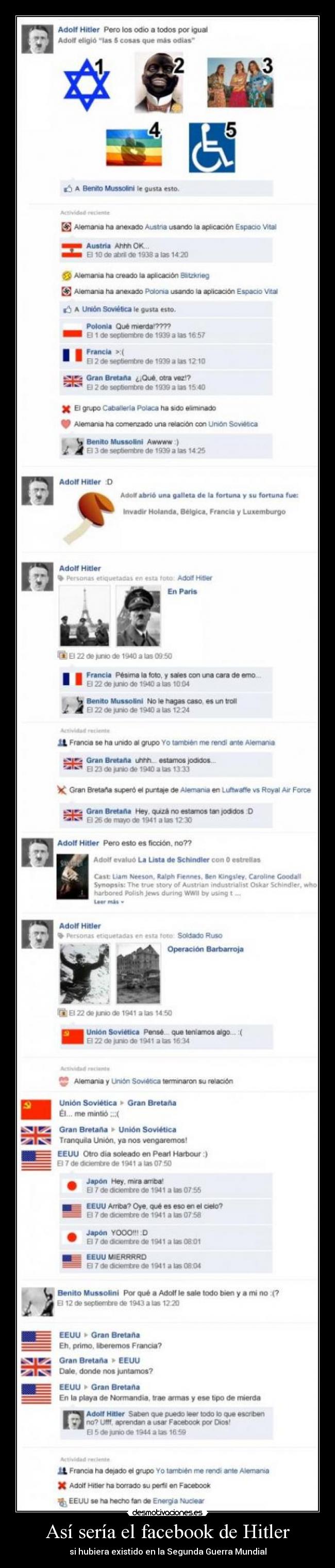 Así sería el facebook de Hitler - si hubiera existido en la Segunda Guerra Mundial