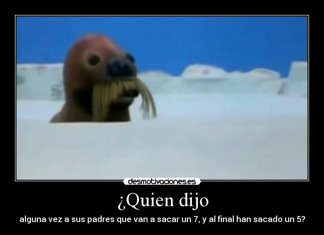 ¿Quien dijo - alguna vez a sus padres que van a sacar un 7, y al final han sacado un 5?