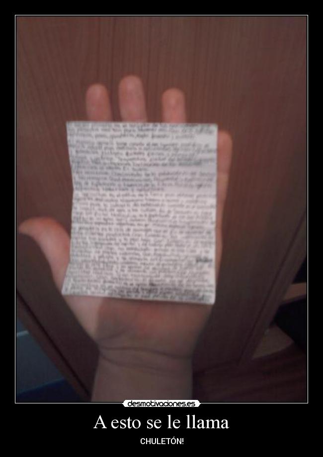 A esto se le llama - CHULETÓN!
