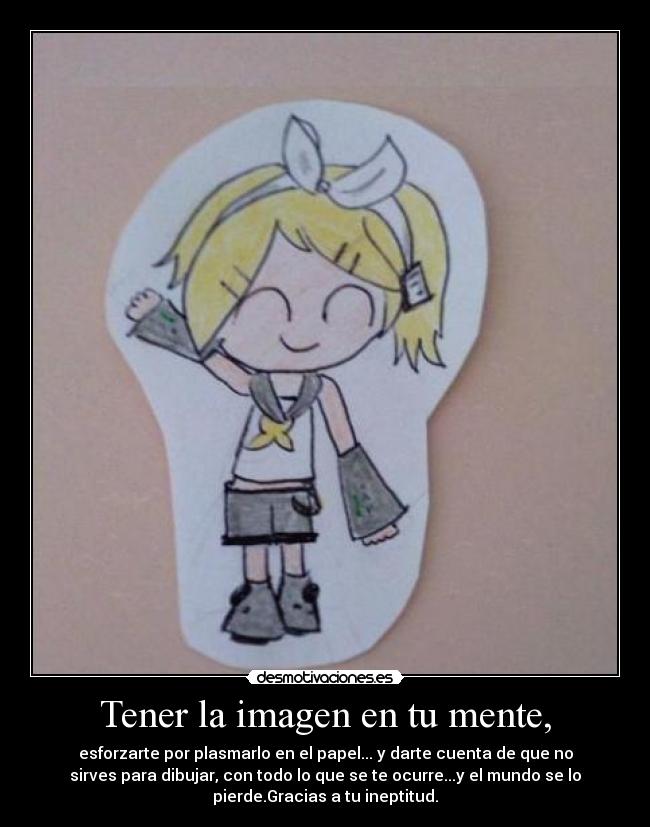 Tener la imagen en tu mente, - 